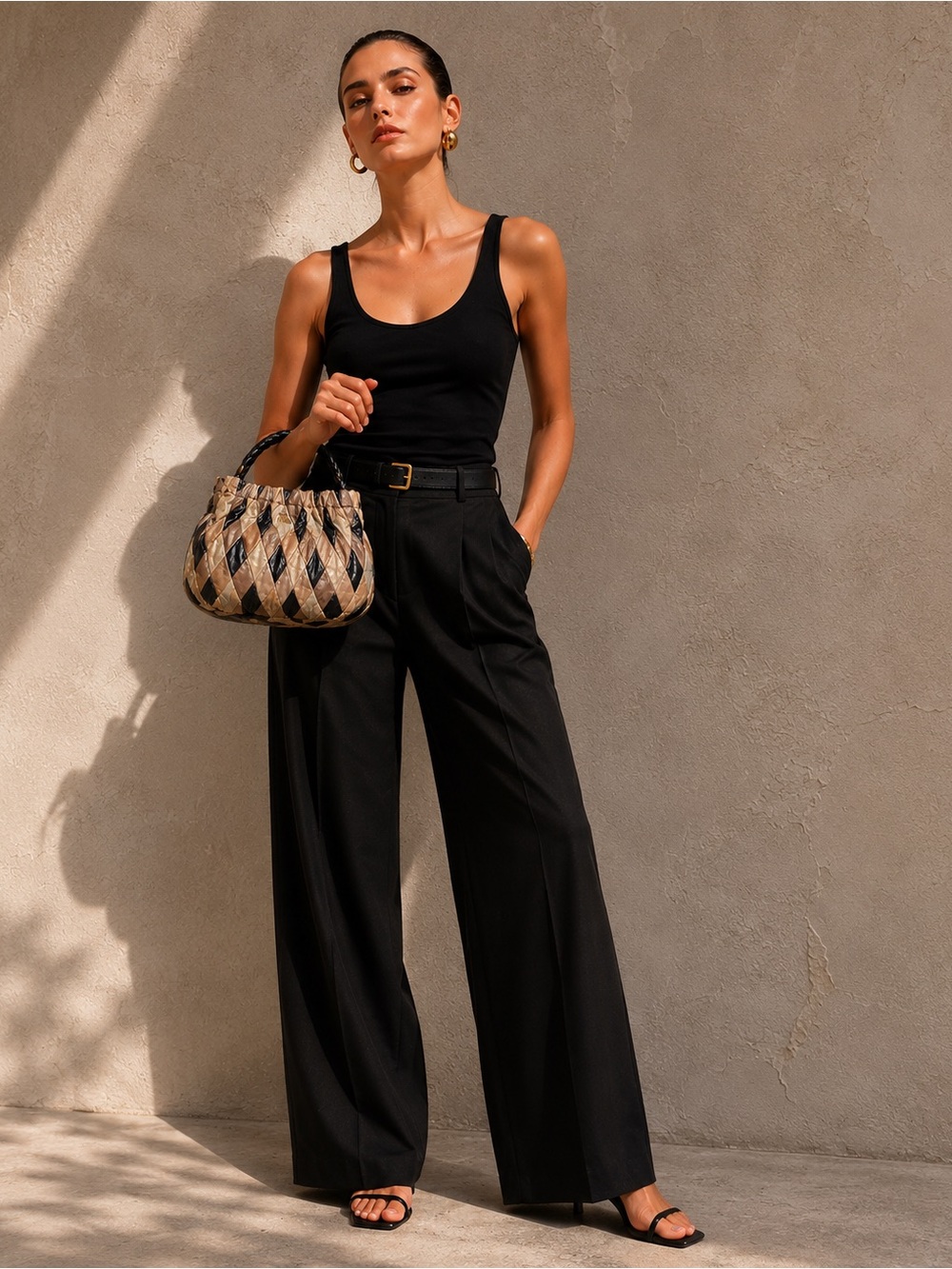 VINTAGE MIU MIU PATCHWORK LEATHER TOP HANDLE BAG